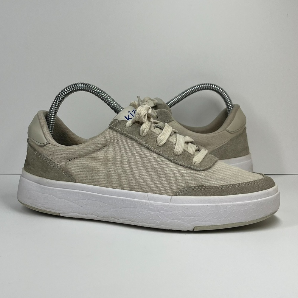 Kizik Prague 2 Hands Free‎ Casual Canvas Shoes Women's 8 Beige/Bone/Cream Preppy